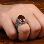 انگشتر عقیق مردانه کد 31698