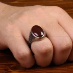 انگشتر عقیق مردانه کد 31700