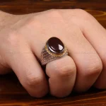 انگشتر عقیق مردانه کد 31702