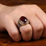 انگشتر گارنت مردانه کد 31706