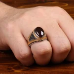 انگشتر عقیق مردانه کد 31707