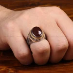 انگشتر عقیق مردانه کد 31708