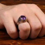 انگشتر آمیتیست مردانه کد 31712