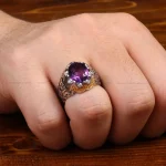 انگشتر آمیتیست مردانه کد 31714