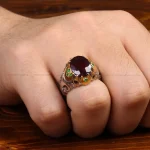 انگشتر گارنت مردانه کد 31717