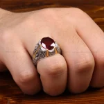 انگشتر گارنت مردانه کد 31718