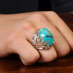 انگشتر فیروزه شجری مردانه کد 31809