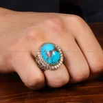 انگشتر فیروزه شجری مردانه کد 31810