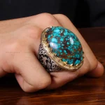 انگشتر فیروزه شجری مردانه کد 31813