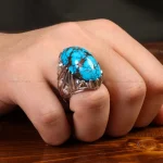 انگشتر فیروزه شجری مردانه کد 31936