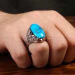 انگشتر فیروزه شجری مردانه کد 31939