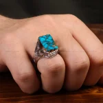 انگشتر فیروزه شجری مردانه کد 31941