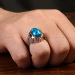 انگشتر فیروزه شجری مردانه کد 31943