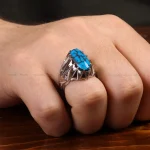 انگشتر فیروزه شجری مردانه کد 31945