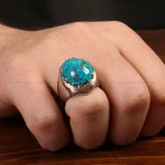 انگشتر فیروزه شجری مردانه کد 31947
