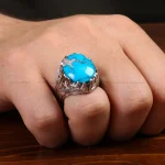 انگشتر فیروزه شجری مردانه کد 31948