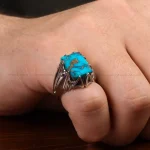 انگشتر فیروزه شجری مردانه کد 31950