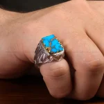 انگشتر فیروزه شجری مردانه کد 31951