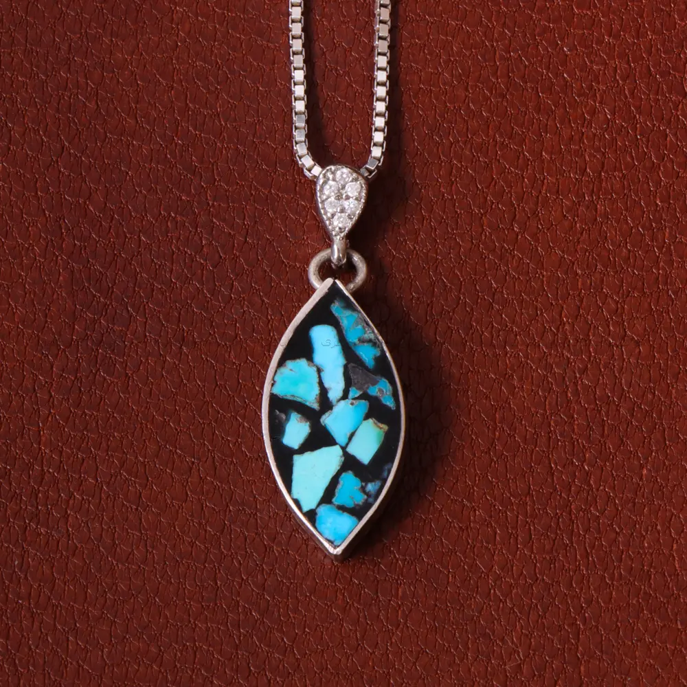 گردنبند فیروزه کوب زنانه کد 32284