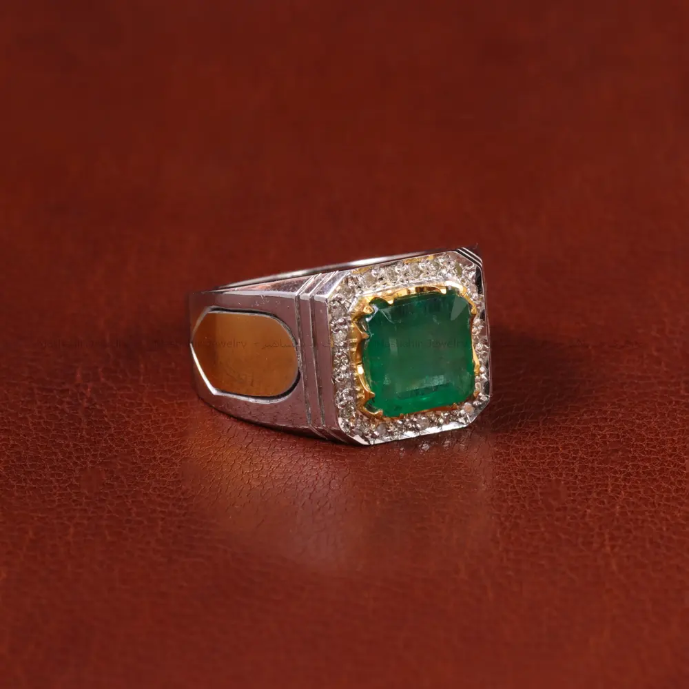 انگشتر زمرد مردانه کد 32611