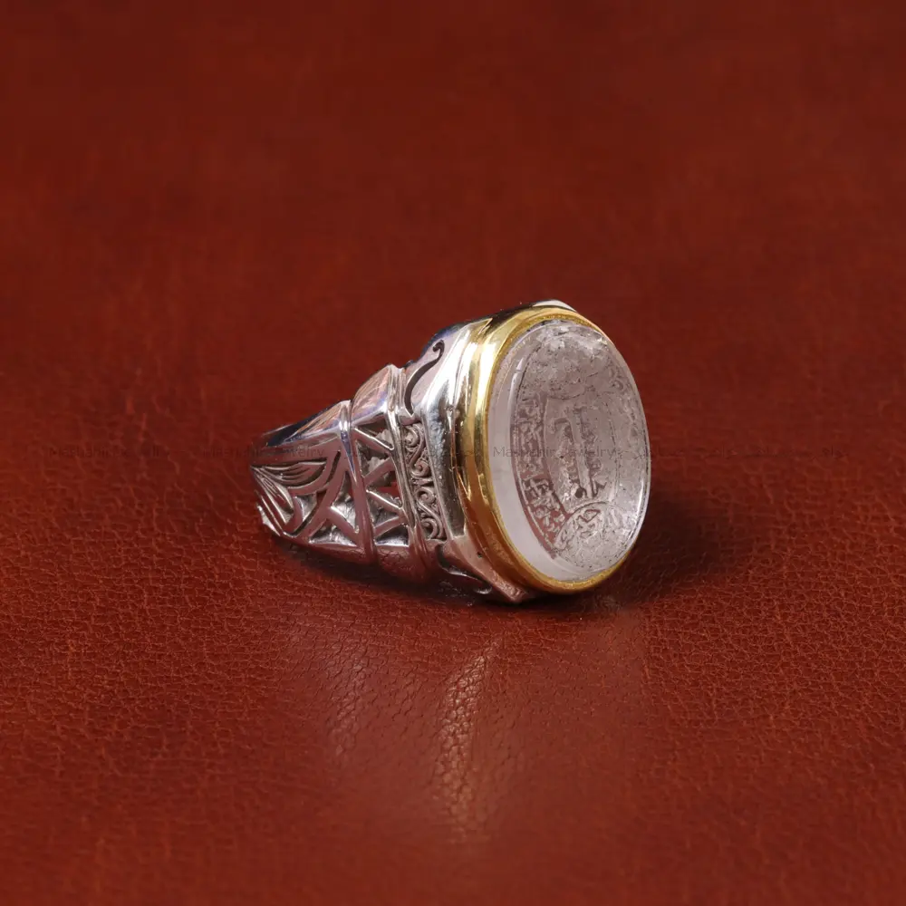 انگشتر دُر نجف مردانه کد 32662