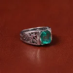 انگشتر زمرد مردانه کد 32665