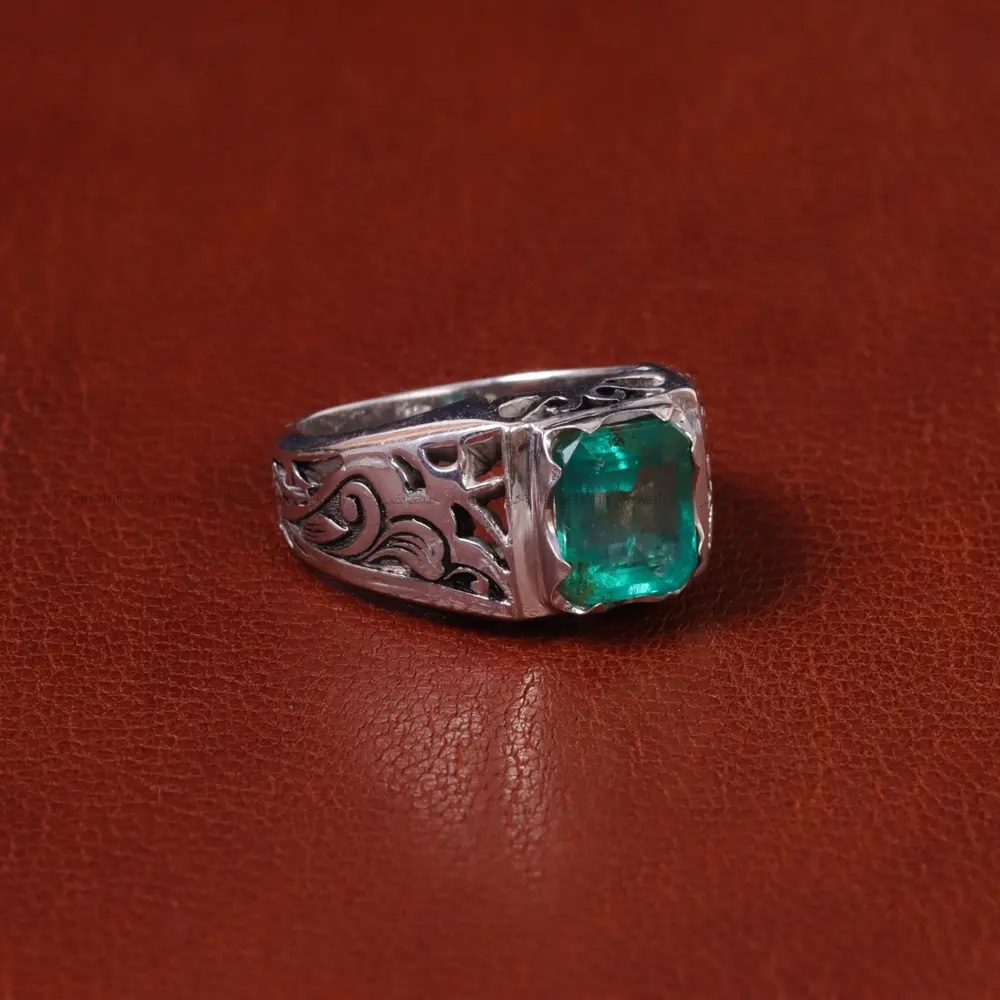 انگشتر زمرد مردانه کد 32665