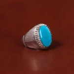 انگشتر فیروزه عجمی مردانه کد 32735