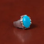 انگشتر فیروزه عجمی مردانه کد 32738