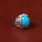 انگشتر فیروزه عجمی مردانه کد 32747