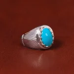 انگشتر فیروزه عجمی مردانه کد 32771