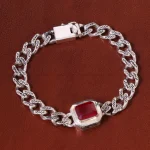 دستبند یاقوت سرخ مردانه کد 32793