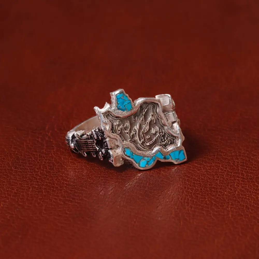 انگشتر فیروزه کوب طرح ایران کد 32797