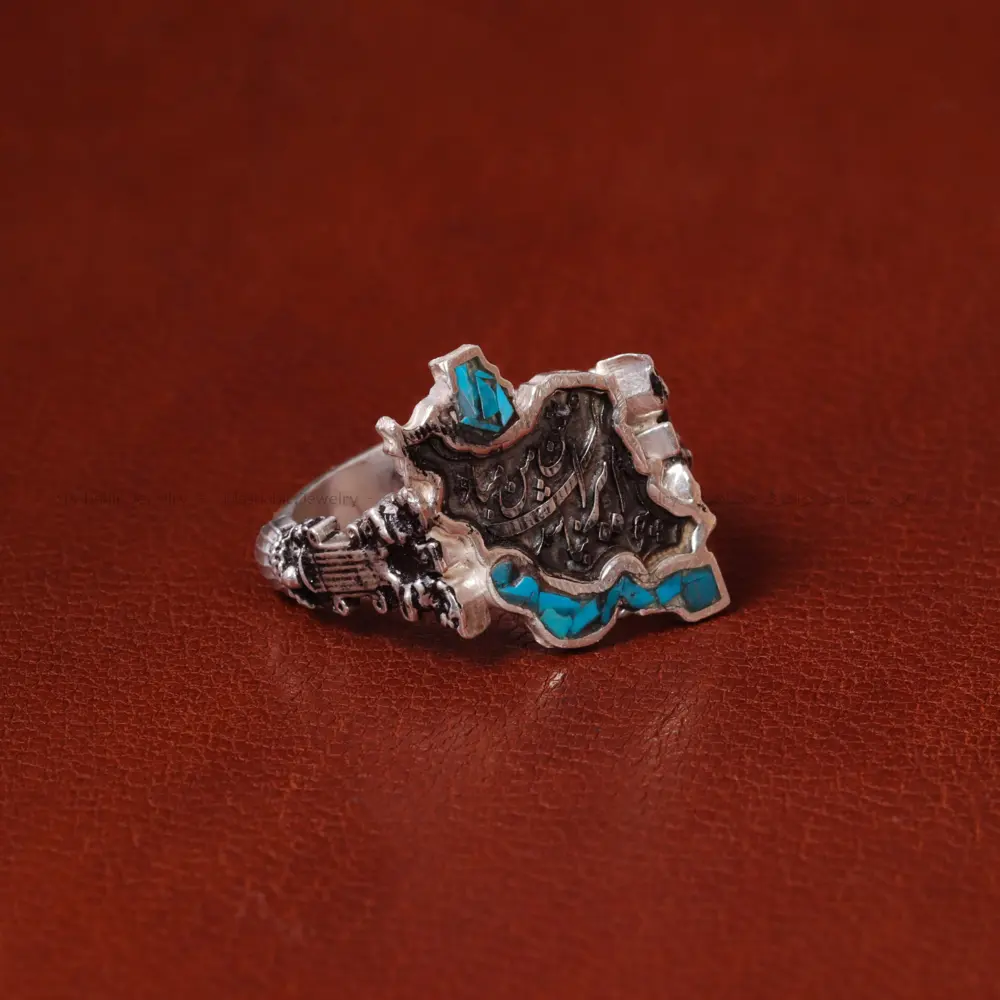 انگشتر فیروزه کوب طرح ایران کد 32801