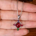 گردنبند طرح یاقوت سرخ زنانه کد 32300