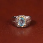 انگشتر آکوامارین مردانه کد 32608