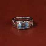 انگشتر آکوامارین مردانه کد 32609
