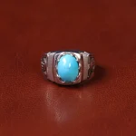 انگشتر فیروزه عجمی مردانه کد 32664