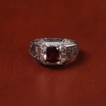 انگشتر گارنت مردانه کد 32671