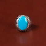 انگشتر فیروزه عجمی مردانه کد 32735