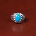 انگشتر فیروزه عجمی مردانه کد 32773