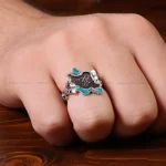 انگشتر فیروزه کوب طرح ایران کد 32799