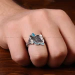 انگشتر فیروزه کوب طرح ایران کد 32800