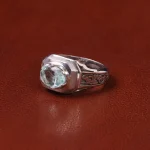 انگشتر آکوامارین مردانه کد 32659