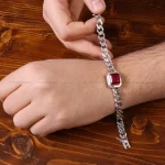 دستبند یاقوت سرخ مردانه کد 32792