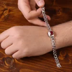 دستبند یاقوت سرخ مردانه کد 32793