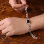 دستبند یاقوت کبود مردانه کد 32794