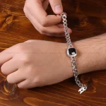 دستبند یاقوت کبود مردانه کد 32795