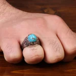 انگشتر فیروزه شجری مردانه کد 32327