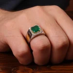 انگشتر زمرد مردانه کد 32611